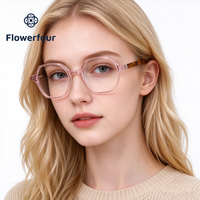 Lunettes géométriques transparentes roses Flowerfour FH2306 pour hommes, femmes, unisexe, montures de lunettes optiques tendance en acétate, mode