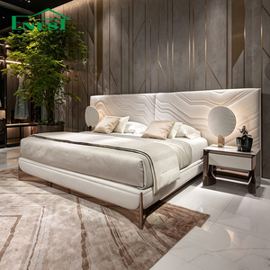 <span class=keywords><strong>Letto</strong></span> King Size di Lusso con Grande Testiera in Velluto Premium Italiano, Soluzione Chiavi in Mano <span class=keywords><strong>per</strong></span> Arredamento Camera da <span class=keywords><strong>Letto</strong></span> di Ville e Hotel - Product Image 2