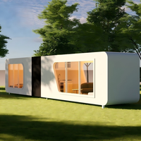 Capsule spatiale conteneurisée pliable avec carrelage de sol de garage et toilettes portables pour logement local