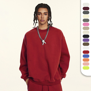 Unisex Poly Cotton Fleeced Áo Thun Crew Cổ Áo Nỉ Với Biểu Tượng Tùy Chỉnh Đầy Màu Sắc Fleeced Lót Thả Vận Chuyển Áo Nỉ - Product Image 1