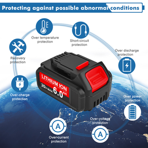 6.0ah Li-ion 18V/20V Max công cụ Pin dcb200 khoan không dây dcb201/dcb204/dcb205 hình trụ <span class=keywords><strong>Lithium</strong></span> ion từ JP/USA/EU/ca - Product Image 4