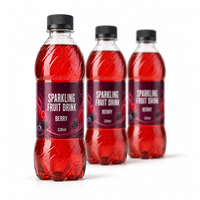 Étiquette thermorétractable personnalisée pour boisson aux fruits rouges pétillants, rouleau thermorétractable PETG 330 ml pour étiquettes de bouteilles de boissons