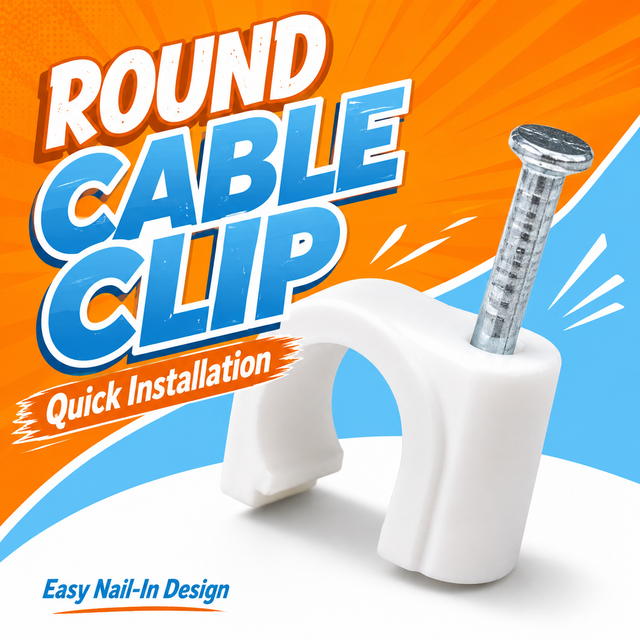 Interior Aesthetic White Wire Clip Organizer Tidy Desktop Management Self Fastening Steel Nail Circle Cable Clips