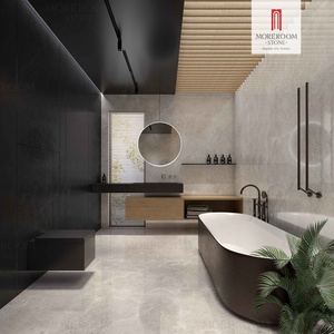 Foshan-azulejos de porcelana para pared de baño, azulejos de cerámica esmaltados, color gris claro