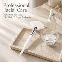 Brosse nettoyante faciale en forme d'éventail, brosse à mousse pour le lavage du visage, pour le nettoyage quotidien et l'application de mousse