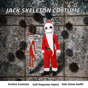 Disfraz <span class=keywords><strong>de</strong></span> Navidad para Niños, <span class=keywords><strong>Jack</strong></span> <span class=keywords><strong>Skeleton</strong></span>, Papá Noel, Disfraz <span class=keywords><strong>de</strong></span> Poliéster para Espectáculos Infantiles, Televisión y Cine - Product Image 2