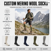 Chaussettes de compression personnalisées en laine mérinos de qualité supérieure pour la course en extérieur, support OEM, conception gratuite, approvisionnement en gros