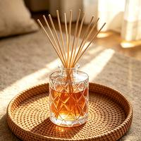 Flacon de parfum en verre rond vide de luxe personnalisé et unique de 200 ml avec bouchon en liège pour diffuseur à bâtonnets