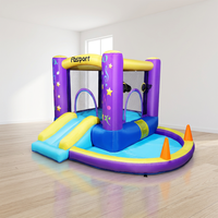 Château gonflable commercial FBSPORT pour enfants, avec toboggan aquatique et sec intégré
