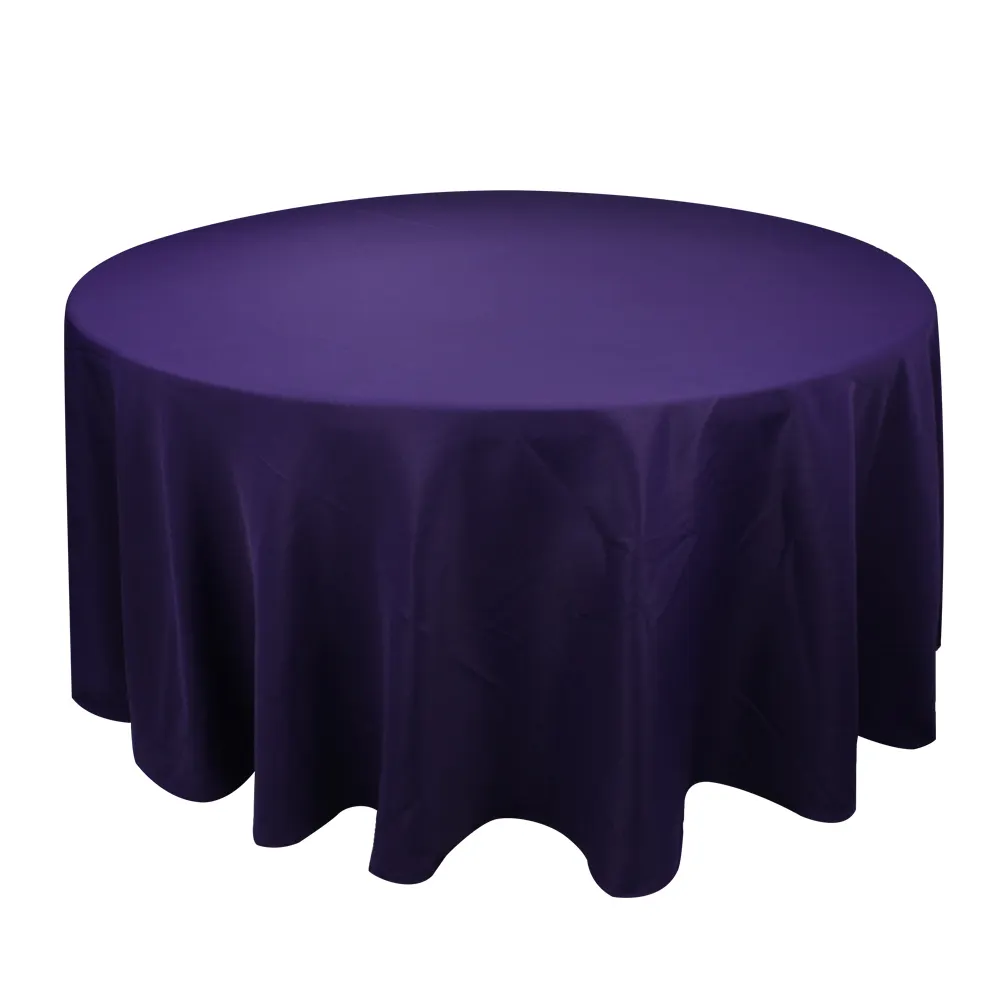 90r Custom Polyester Round Outdoor Wedding Table Linen Tablecloth