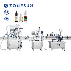 ZONESUN Automatic Cosmetic Liquid Nail Polish Essential Oil <b>Dropper</b> <b>Bottle</b> Filling Capping Labeling Machine Line With Cap Feeder - Product Image 1