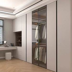 Premium Modern Solid Wood Walk-in Closet Custom Built-in Modular Eco-Friendly Storage Armoire with Shelves System - Product Image 1