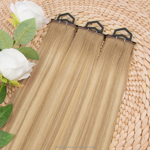 Extensions de cheveux humains russes Remy de haute qualité, 100 % vierges, lisses, avec trame invisible, double épaisseur aux pointes, pour toutes les couleurs - Product Image 2