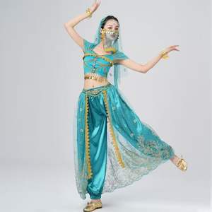 Jh467新着セクシーベリーダンスロングスカートブラトップス衣装6個大人セットパフォーマンスステージ & ダンサーウェアM L - Product Image 6