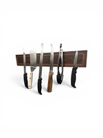 Porte-couteaux magnétique en noyer, support de rangement de cuisine en grain de bois, bloc à couteaux, barre à couteaux murale avec ruban adhésif double face