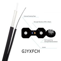 Experiencia de transmisión óptica Premium Cable de caída interior de alto rendimiento GJYXCH 4 Core G657A2 FTTH Cable de fibra óptica