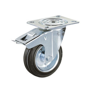 Rueda TTAKE RU0010109428780 con núcleo de chapa metálica prensada y galvanizada, con soporte de placa giratoria X Line y freno total - Product Image 1