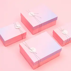 Gradient Gift Box Gift Boxed Lipstick Carton Accompanying Clothes Packing Simple Fresh Birthday Kraft Paper Customization Accept