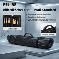Étui rigide pour queue de billard Pelove Low Moq Specialists 4x5 haute capacité 1/2 Split 9 trous en cuir PU, sac de billard étanche et portable