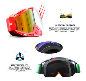 بيع بالجملة Jiepolly UV400 دراجة نارية دراجة نارية ترابية Pc عدسة مخصصة نظارة شمسية نظارات موتو نظارات - Product Image 5