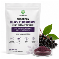 Europees Zwarte Vlierbessen Fruitextract Poeder 6% Anthocyanen HPLC  Bulk Grondstof