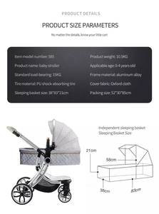 <span class=keywords><strong>Poussette</strong></span> Bébé 4 en 1 Haut de Gamme 3 en 1 Landau Design <span class=keywords><strong>Coque</strong></span> d'Œuf Robuste Nacelle Personnalisée - Product Image 3