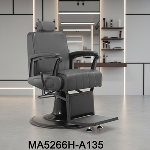 Fauteuil de Barbier Noir avec Structure Brossée, Inclinable, Réglable en Hauteur, Portable, Durable, Mobilier de Salon - Product Image 3