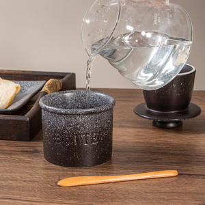 Tarro de mantequilla cilíndrico de gres Chaozhou con tapa y esmalte de sésamo, plato para mantequilla de cocina DF1154 - Product Image 5