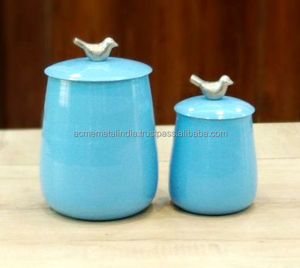 Juego de contenedores de almacenamiento Metal moderno esmalte blanco acabado perfecto hogar cocina accesorios organización elegante solución de almacenamiento - Product Image 4