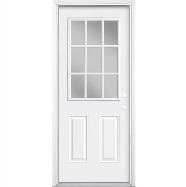 Contemporary Waterproof Front Entry Door Right Hand Inswing Exterior Fiberglass for Villas