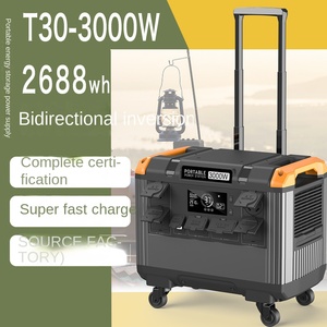 แบตเตอรี่ลิเธียมไอออน 3000W สำหรับเก็บพลังงานแบบพกพา 2688WH ใช้พลังงานแสงอาทิตย์ MPPT คลื่นไซน์บริสุทธิ์ ช่องเสียบจุดบุหรี่ สำหรับใช้งานกลางแจ้ง ฉุกเฉิน สำรองไฟ 3000W คลื่นไซน์บริสุทธิ์ - Product Image 4