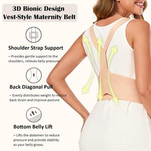 Faja de Soporte Abdominal para Maternidad Directa de Fábrica con Soporte Contorneado Bajo el Vientre y Correas Ajustables Deslizantes para Soporte Lumbar - Product Image 4