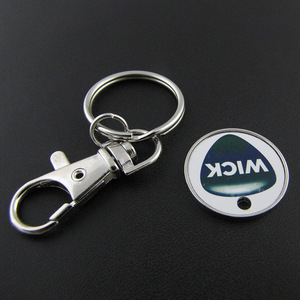 LLavero de Metal personalizado para <span class=keywords><strong>supermercado</strong></span>, soporte para llaves con logotipo de color epoxi, Token, moneda - Product Image 5
