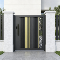 Portail de jardin contemporain en alliage d'aluminium avec design 3D, revêtement poudré, écologique et durable pour la sécurité domestique