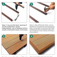 Plancher en bois composite (WPC) européen moderne, carré, à clipser, brossé, antidérapant, imperméable, écologique, à grain de bois 3D en relief, double verrouillage, garantie 5 ans
