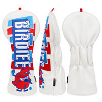 Accessoires de golf : Housse de club de golf en cuir PU brodé pour driver, vente en gros, housse portable pour tête de club en bois
