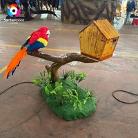 Perroquet animatronique grandeur nature 1,3 m, oiseau robot réaliste, macao électronique parlant avec capteur de mouvement pour la décoration de jardin et de patio