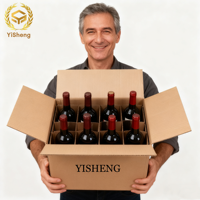 Carton à vin personnalisé écologique, imprimé, pour 6/8/12 bouteilles, boîte d'expédition de vin avec séparateurs, boîte résistante aux chocs, recyclable