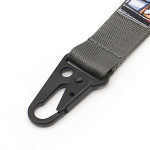 Custom Outdoor Tactical PVC Rubber Patch Label Nylon Webbing Short <b>Lanyard</b> High-quality Metal Hook Fabric Keychain <b>Lanyard</b> - Product Image 2