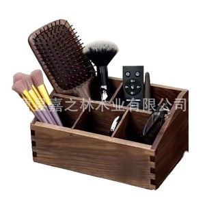 Wooden <b>Storage</b> Box Solid Wood Rectangle Multifunctional Organizer For Desk <b>Dressing</b> <b>Table</b> Living Room Office Desktop - Product Image 3