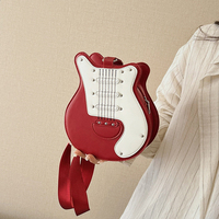 Sac à main en cuir PU de haute qualité en forme de guitare, broderie originale, fermeture éclair tendance, sac à bandoulière personnalisable
