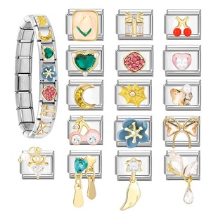 Module de breloques en acier de style italien à faire soi-même, accessoires de fabrication de bijoux, essentiels pour la création de bracelets à breloques personnalisés faits à la main - Product Image 3