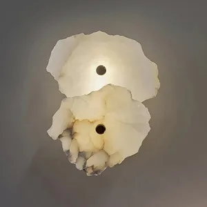 Wholesale Spanish Marble Modern Decorative Wall Lamp For Living Room Background Bedroom Design Luxury Alabaster Wall Light