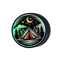 Pegatinas troqueladas láser holográficas de PVC de vinilo brillante personalizadas, adhesivo impermeable para exteriores, logotipo de empresa, etiquetas de señalización, diseño bonito