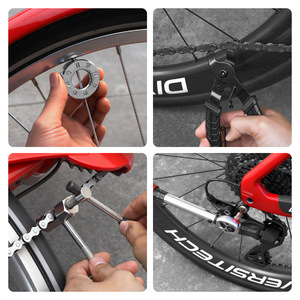 Kit de réparation et d'entretien de vélo avec clé <span class=keywords><strong>dynamométrique</strong></span> 1/4'' de 17 pièces, jeu de douilles multifonctionnel avec boîte à outils de démontage portable - Product Image 2