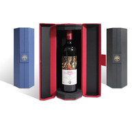 Boîte-cadeau de vin de luxe personnalisable avec rabat magnétique coulissant Insert en mousse EVA de papier noir rigide pour emballage de tube hexagonal de verres