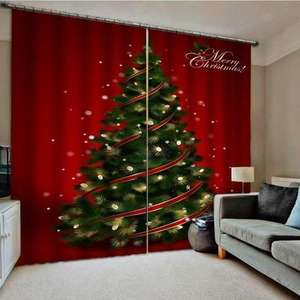 Christmas Pattern <b>Window</b> Drapes for Living Room and Bedroom Home Decor Blinds <b>Shades</b> & Shutters - Product Image 2