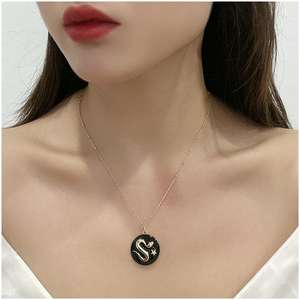 Bijoux fantaisie Coeur Pièce Pendentif Collier Relicarios Collier Noir Alliage Perle Chaîne Colliers - Product Image 6