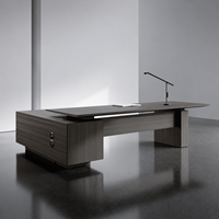 Bureau de direction moderne de luxe en forme de L, en bois, avec armoire latérale et tiroirs, mobilier commercial