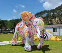 Mascottes d'éléphant gonflables géantes en PVC personnalisées avec impression numérique couleur pour événements